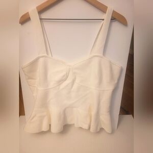 Express Body Contour White Peplum Top Size XL